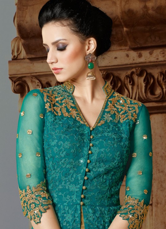 Blue Net Gown Style Suit 5411 By Swagat NX Blue Net Gown Style Suit 5411 By Swagat NX