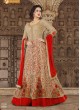 Red, Gold Net Pant Style Suit  5609 By Swagat NX