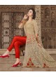 Red, Gold Net Pant Style Suit  5609 By Swagat NX