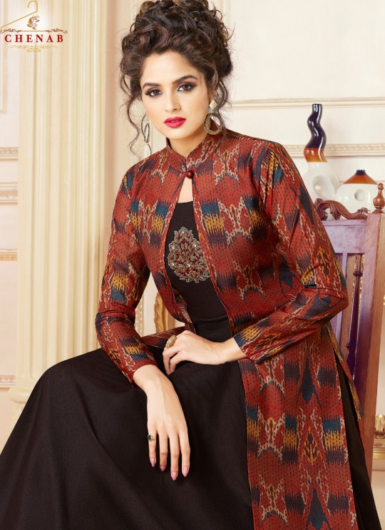 Brown Chanderi Readymade Kurti Size 5701 By Swagat NX