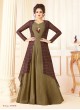 Brown Chanderi Gown Style Suit  5709 By Swagat NX