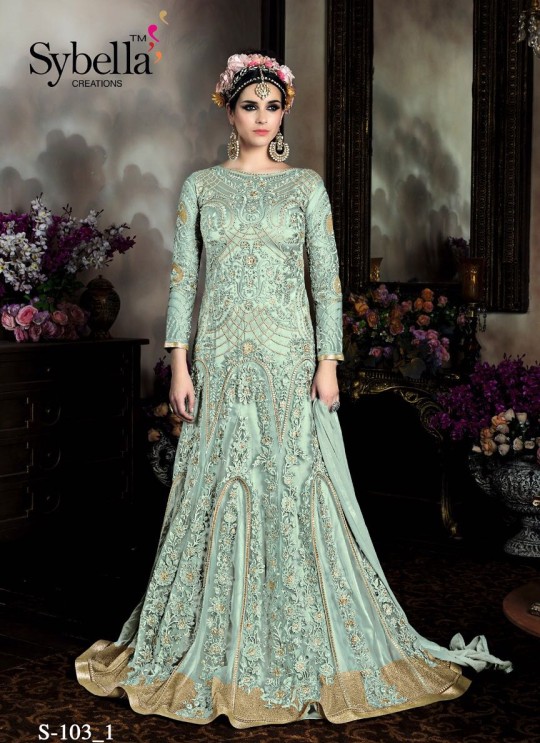 Ice Blue Satin Gown Style Anarkali Sybella-103-1