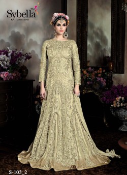 Beige Satin Gown Style Anarkali Sybella-103-2