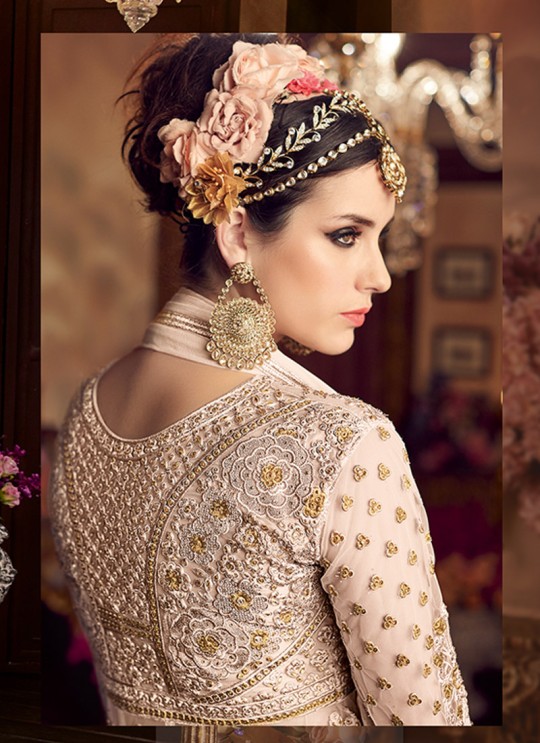 Pink Net Jacket Style Anarkali Sybella-108 Pink Net Jacket Style Anarkali Sybella-108