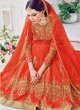 Orange Silk Floor Length Anarkali Sybella-204 Orange Silk Floor Length Anarkali Sybella-204