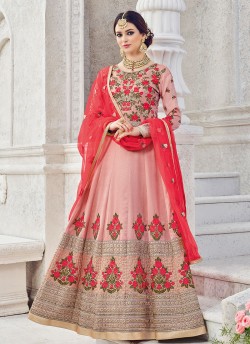 Pink Silk Floor Length Anarkali Sybella-208