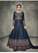 Blue Tussar Silk Floor Length Anarkali Sybella-401