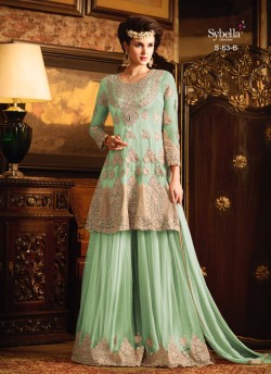 Green Net Palazzo Suit Sybella-63B GREEN