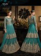 Turquoise Net Skirt Kameez Sybella-76