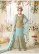 Ice Blue Net Gown Style Anarkali Sybella-96