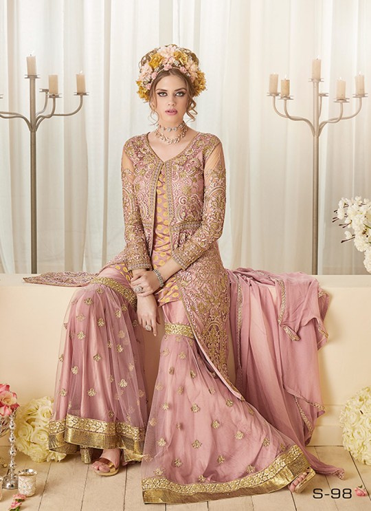 Pink Net Palazzo Suit Sybella-98
