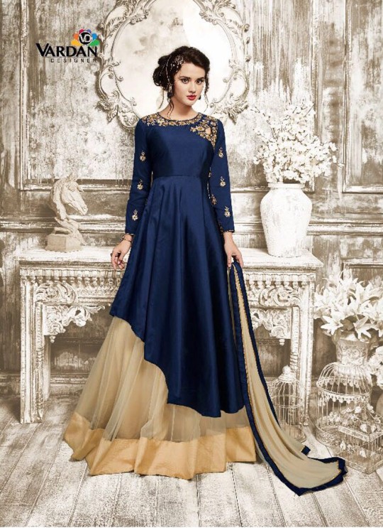 Blue Art Silk Skirt Kameez Navya Vol-2 109 By Vardan