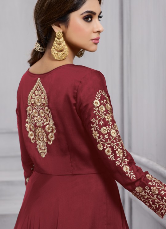 Wine Art Silk Gown Style Anarkali Navya Vol-6 153B Color By Vardan Wine Art Silk Gown Style Anarkali Navya Vol-6 153B Color By Vardan