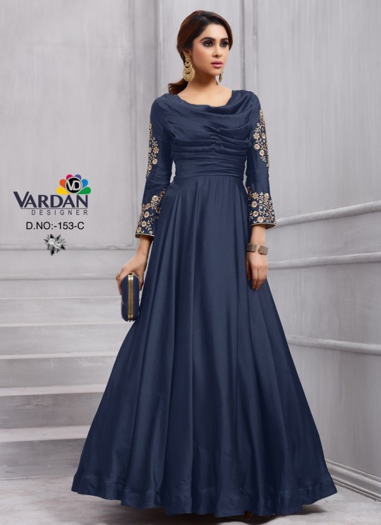 Blue Art Silk Gown Style Anarkali Navya Vol-6 153C Color By Vardan