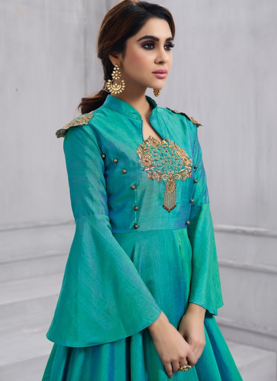 Green Art Silk Gown Style Anarkali Navya Vol-6 156 By Vardan