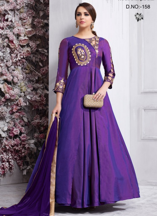 Violet Art Silk Gown Style Anarkali Navya Vol-6 158 By Vardan