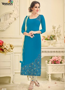 Blue Georgette Pant Style Suit Raaga Vol-1 5105 By Vardan