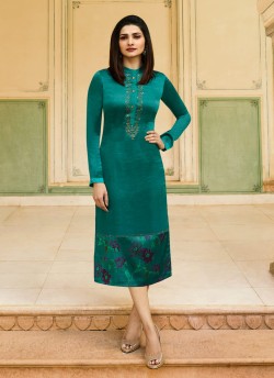 Green satin Partywear Kurti Tumba Rain 35344 By Vinay Fashion