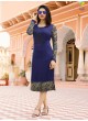 Blue satin Partywear Kurti Tumba Rain 35346 By Vinay Fashion Size XL
