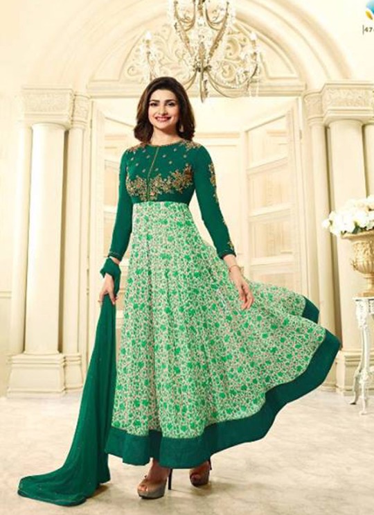 Green Faux Georgette Gown Style Anarkali Prachi Vol 28 4748 Green By Vinay Fashion