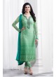 Green Faux Georgette Churidar Suit Kaseesh Blue Star 5282 By Vinay Fashion
