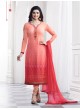 Pink Faux Georgette Churidar Suit Kaseesh Blue Star 5286 By Vinay Fashion