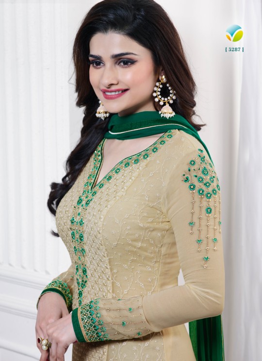 Cream Faux Georgette Churidar Suit Kaseesh Blue Star 5287 By Vinay Fashion Cream Faux Georgette Churidar Suit Kaseesh Blue Star 5287 By Vinay Fashion
