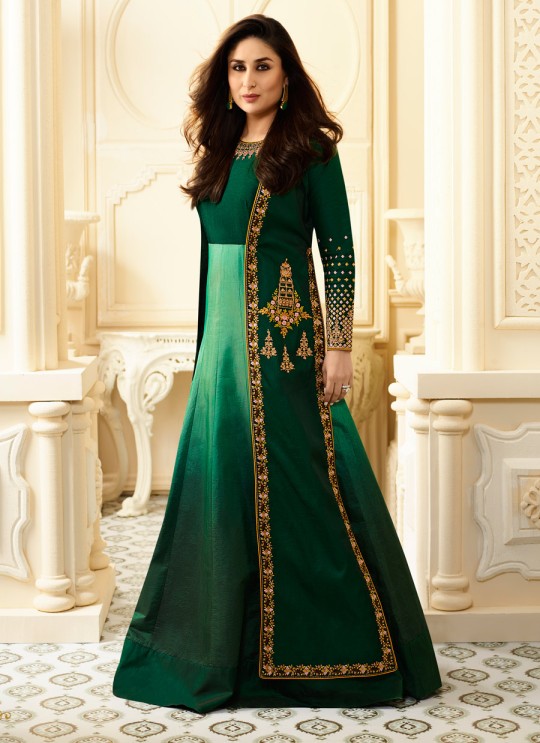Green Pure Georgette Jacket Style Suit Kaseesh Kareena 6181 By Vinay Fashion