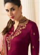 Wine Georgette Silk Straight Suit Kareena 3 6276 By Vinay Fashion