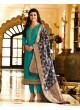 Green Satin Churidar Suit Kaseesh Banaras 6901 By Vinay Fashion