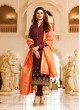 Wine Georgette Churidar Suit Kaseesh Banaras 6906 By Vinay Fashion