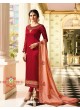Red Silk Straight Suits Kaseesh Mumtaz 7085 By Vinay Fashion