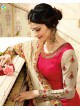 Red And Beige Silk And Net Straight Suits Kaseesh Mumtaz 7087 By Vinay Fashion