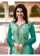 Sea Green Brasso Georgette Straight SuitS Victoria Vol 2 7352 By Vinay Fashion