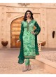 Green Brasso Georgette Straight SuitS Victoria Vol 2 7356 By Vinay Fashion