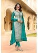 Teal Green Brasso Georgette Straight SuitS Victoria Vol 2 7358 By Vinay Fashion
