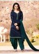 Blue Crepe Patiala Salwar Suit Silkina Royal Crepe 16 7441 By Vinay Fashion