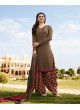 Brown Crepe Patiala Salwar Suit Silkina Royal Crepe 16 7444 By Vinay Fashion