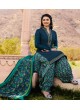 Blue Crepe Patiala Salwar Suit Silkina Royal Crepe 16 7445 By Vinay Fashion