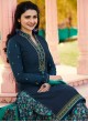 Blue Crepe Patiala Salwar Suit Silkina Royal Crepe 16 7445 By Vinay Fashion