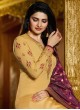 Gold Satin Churidar Suits Banaras 2 7624 By Vinay Fashion