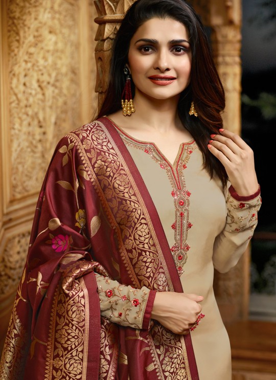 Beige Satin Churidar Suits Banaras 2 7626 By Vinay Fashion Beige Satin Churidar Suits Banaras 2 7626 By Vinay Fashion