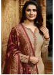 Beige Satin Churidar Suits Banaras 2 7626 By Vinay Fashion