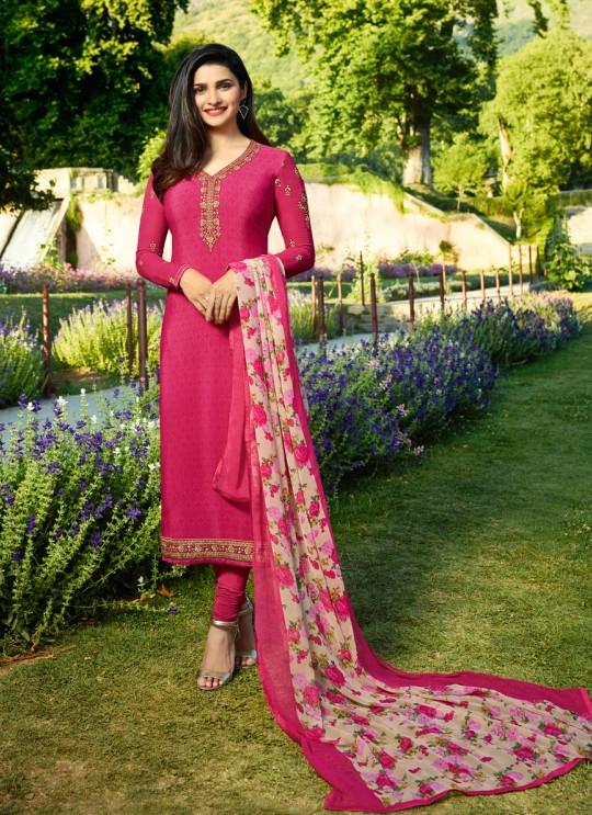 Pink Crepe Straight Suit Silkina Royal Crepe 17 7899 By Vinay Fashion