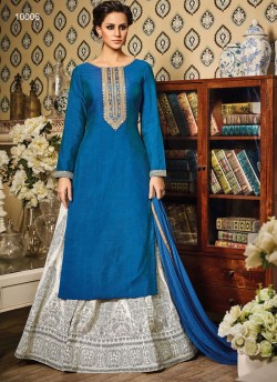 Blue Art Silk Gown Suit By Vipul Fashion VIPUL-10006