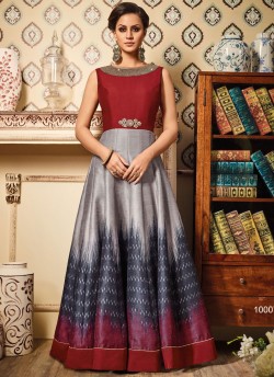 Multicolor Art Silk Gown Suit By Vipul Fashion VIPUL-10007