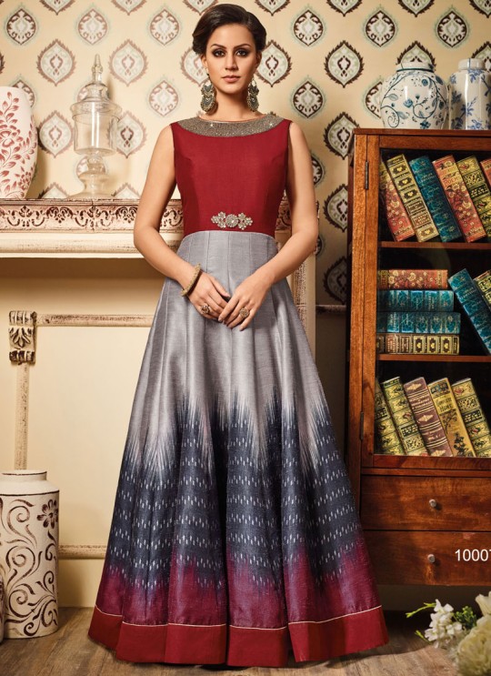 Multicolor Art Silk Gown Suit By Vipul Fashion VIPUL-10007