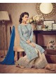 Blue Art Silk Palazzo Suit By Vipul Fashion Vipul-10110