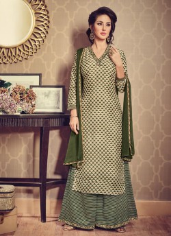 Green Art Silk Palazzo Suit By Vipul Fashion Vipul-10113