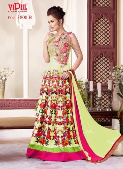 Yellow Art Silk Floor Length Anarkali By Vipul Fashion Vipul-3800B